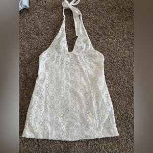 Free People Trevi Eyelet Dress Ivory Size XL Womens NWT Summer Beach Boho Halter